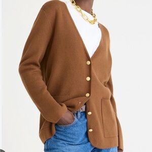 J. Crew Camel Cardigan with Gold Buttons